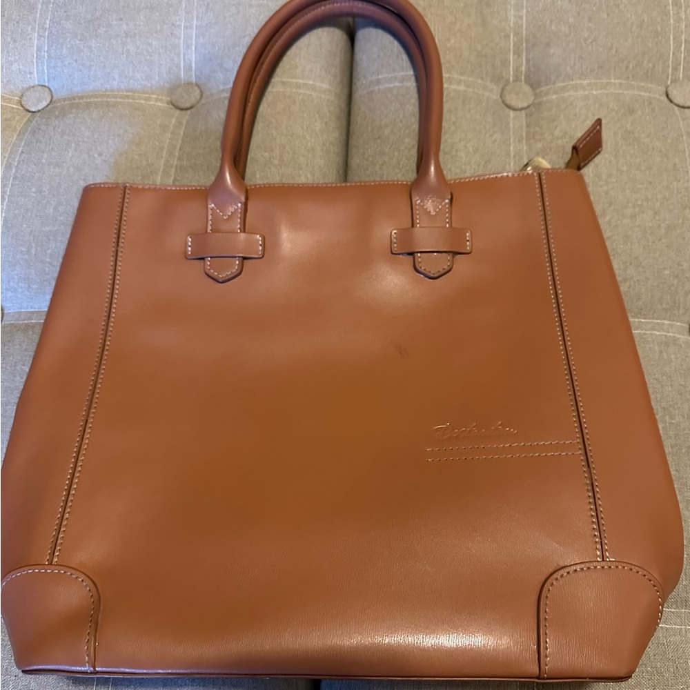 Elegant Bostanten Brown Leather Tote Bag